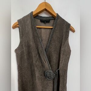L. O’Neill Designs Brown Linen Wrap Dress